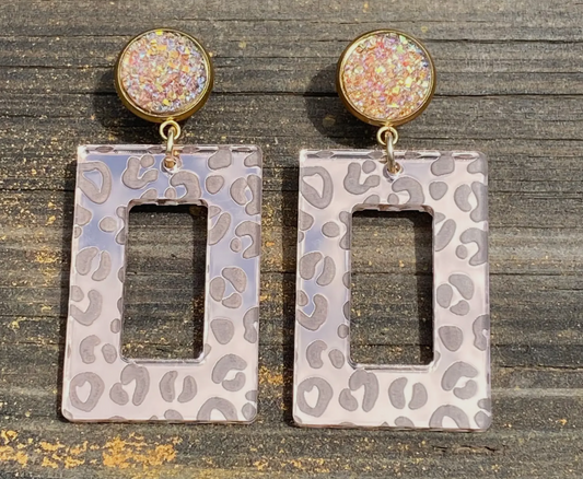 Leopard Luxe Mirror Earrings