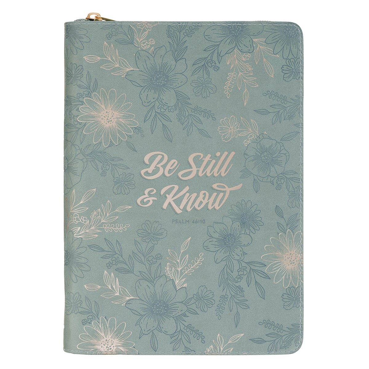 Journal Classic Zip Teal Be Still & Know Ps. 46:10