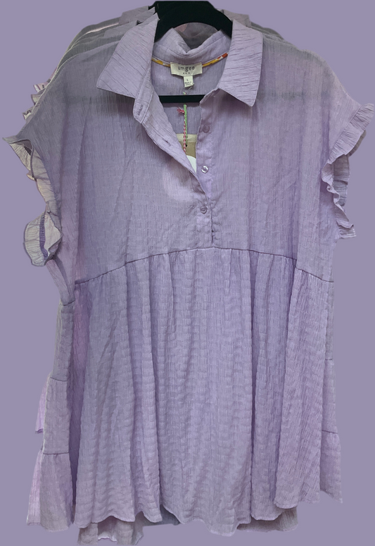 Lavender Textured Baby Doll Top