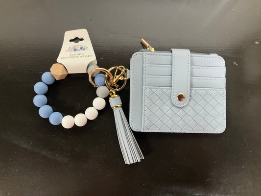 Nina quilted beaded keychain bracelet wallet