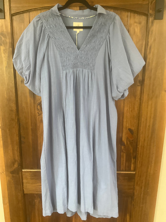 Smocked Front Yoke Mini Dress Plus Size