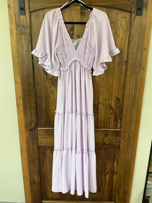 Flutter Bell Smocked Maxi Dress