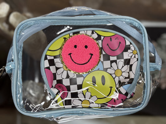 Clear Smiley Face Cosmetic Travel Bag