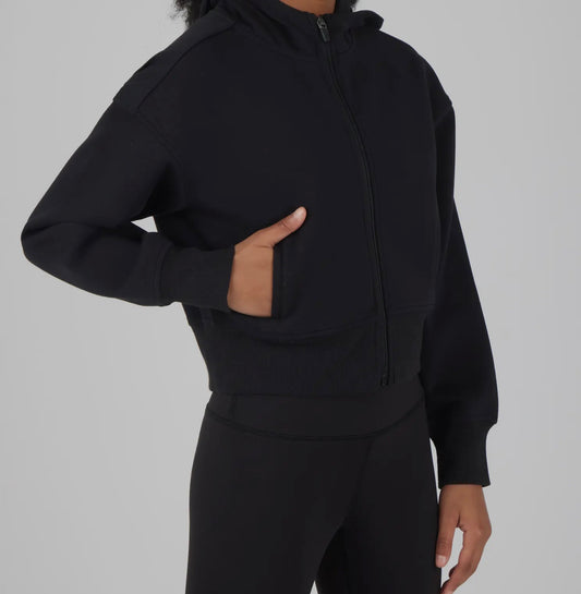 Girls black Scuba Full Zip Hoodie