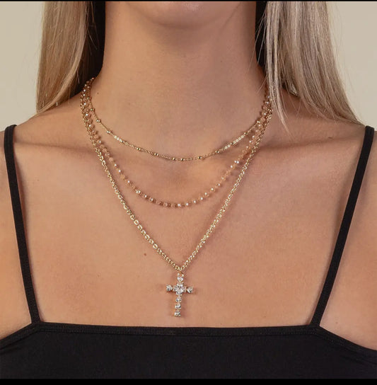 Layered Cross Necklace