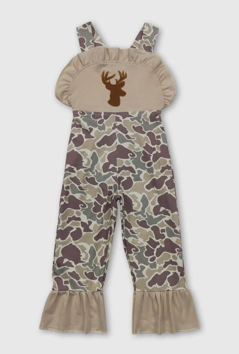 Baby Girl Deer Pocket Overalls