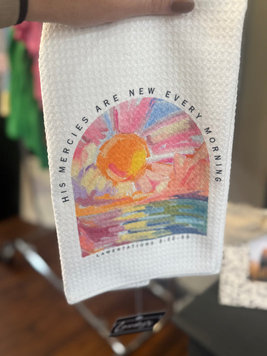 His Mercies are New Every Morning Kitchen Dish Towel