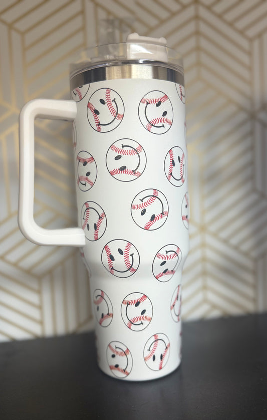 Baseball Smiley Faces Tumbler