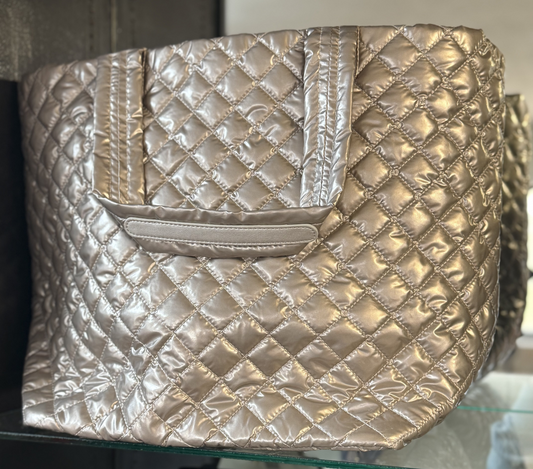 Debra Diamond Quilted Champagne Tote