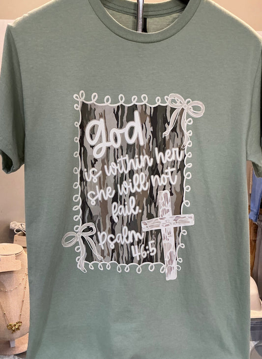 God is Within Her Psalm 46:5 T-Shirt