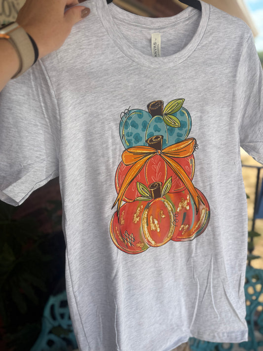 Pumpkin Stacked Tee