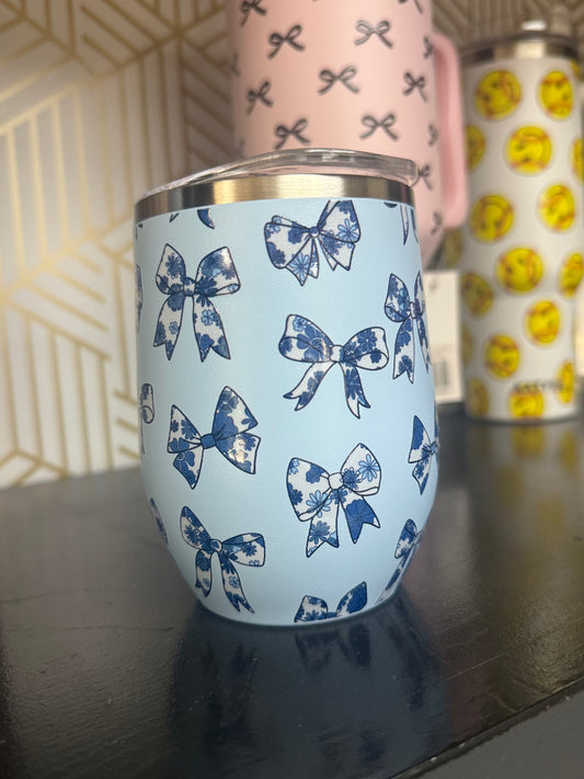 Chinoserie Coquette Bows Wine Tumbler