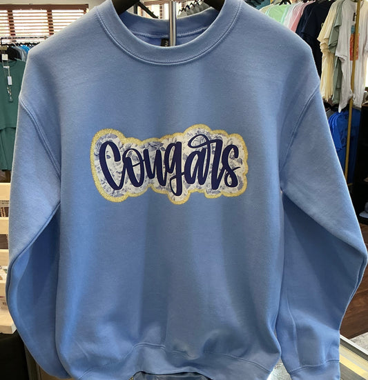 Cougars Blue Floral Sweatshirt