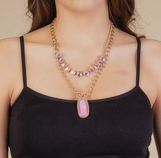Layered Animal Print Necklace