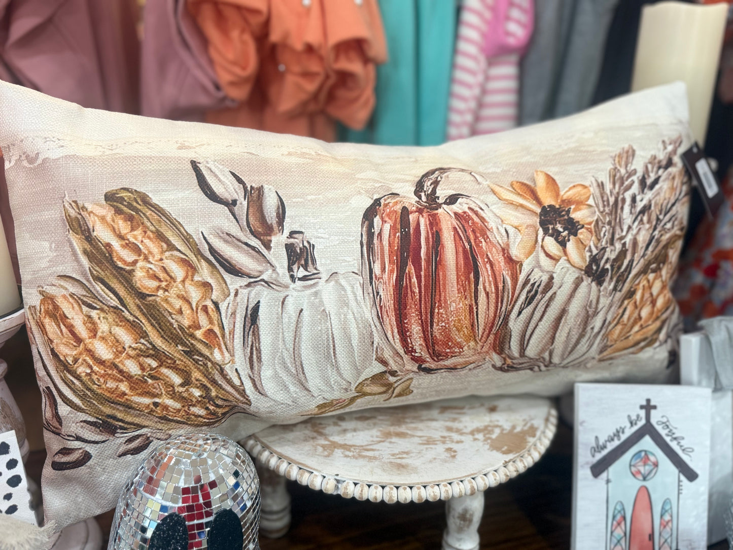 Corn & Pumpkin Lumbar Pillow