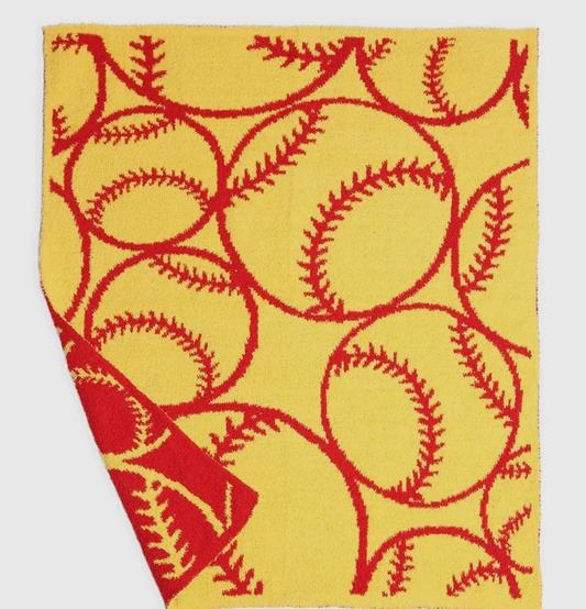 Kid’s Softball Patterned Reversible Kids Throw Blanket