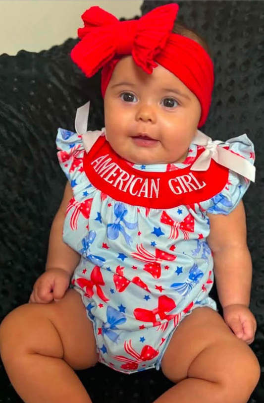 American Girl Appliqué Patriotic Bubble