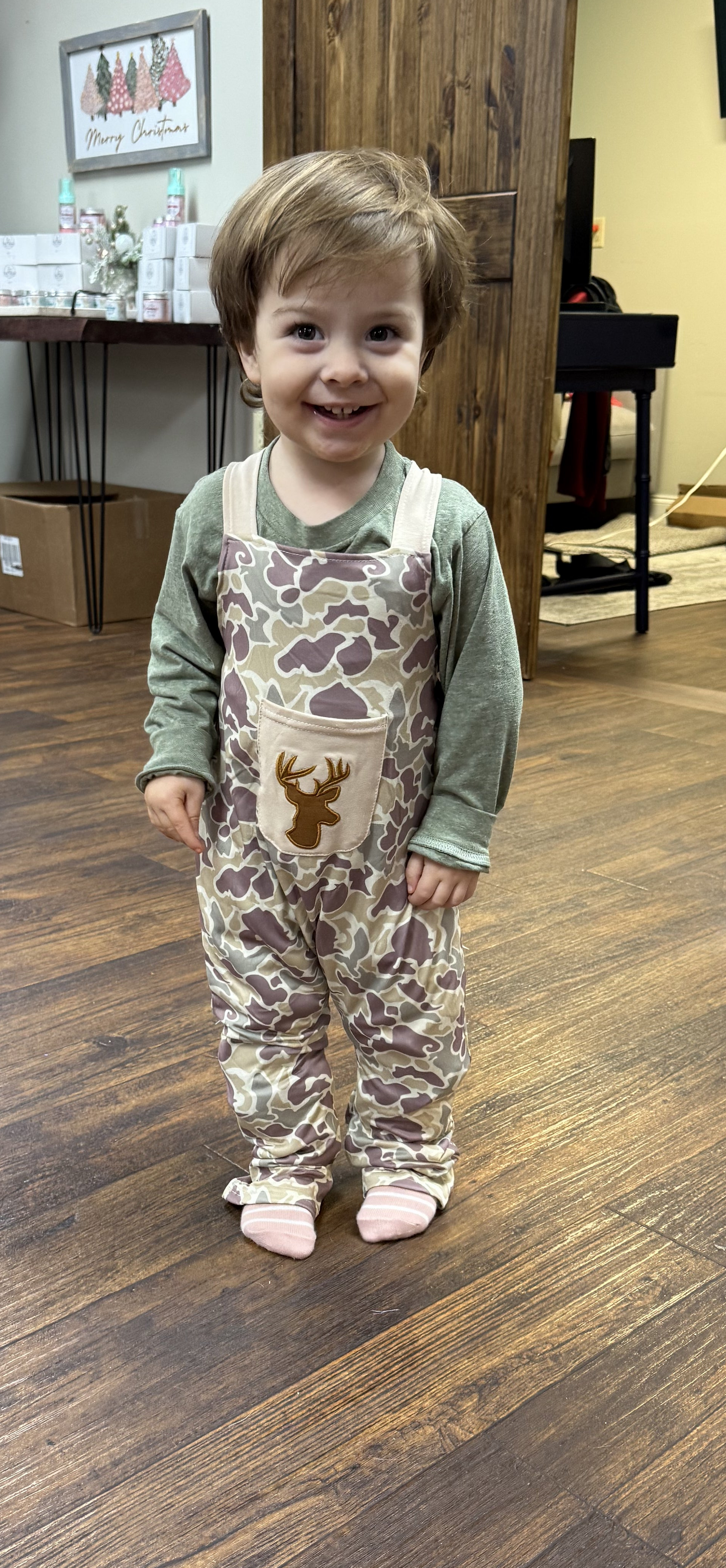 Baby Boy Deer Pocket Overalls