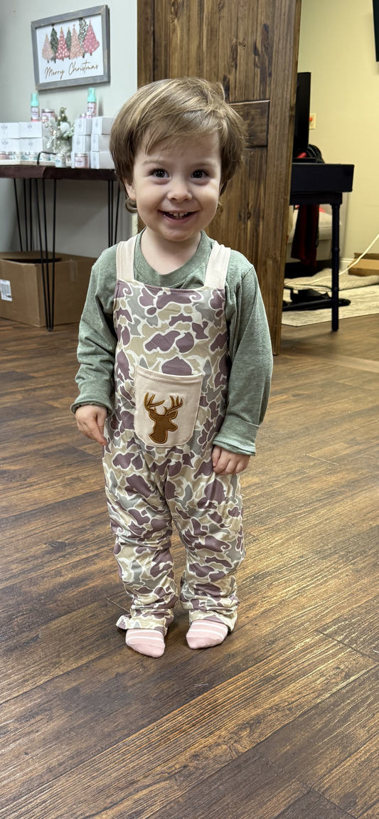 Baby Boy Deer Pocket Overalls