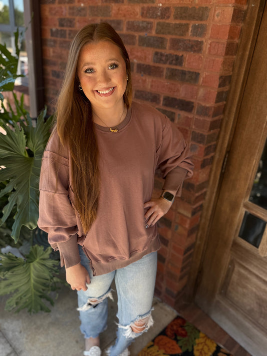 Oversized Slit Detailed Sweatshirt
