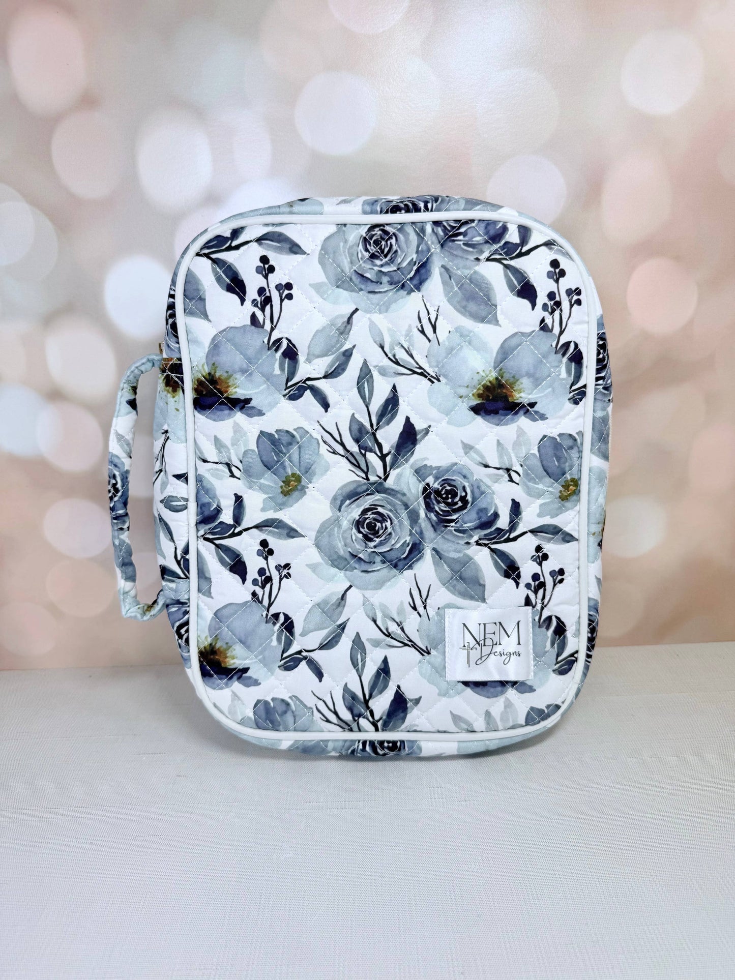 Blue Floral Bible Cover