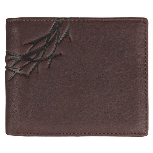 Wallet Leather Brown Crown of Thorns/Amazing Grace