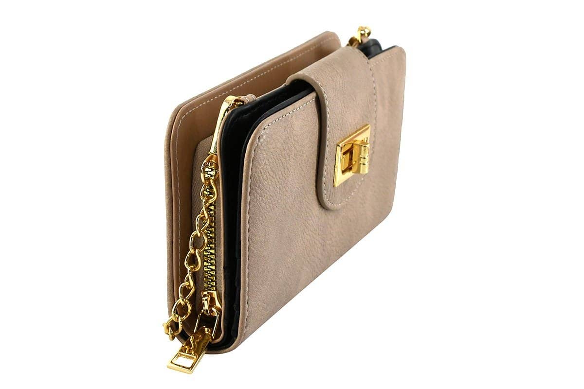 AD041 Turn Lock Crossbody Wallet