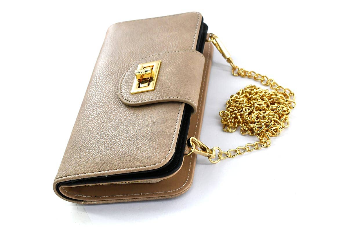 AD041 Turn Lock Crossbody Wallet