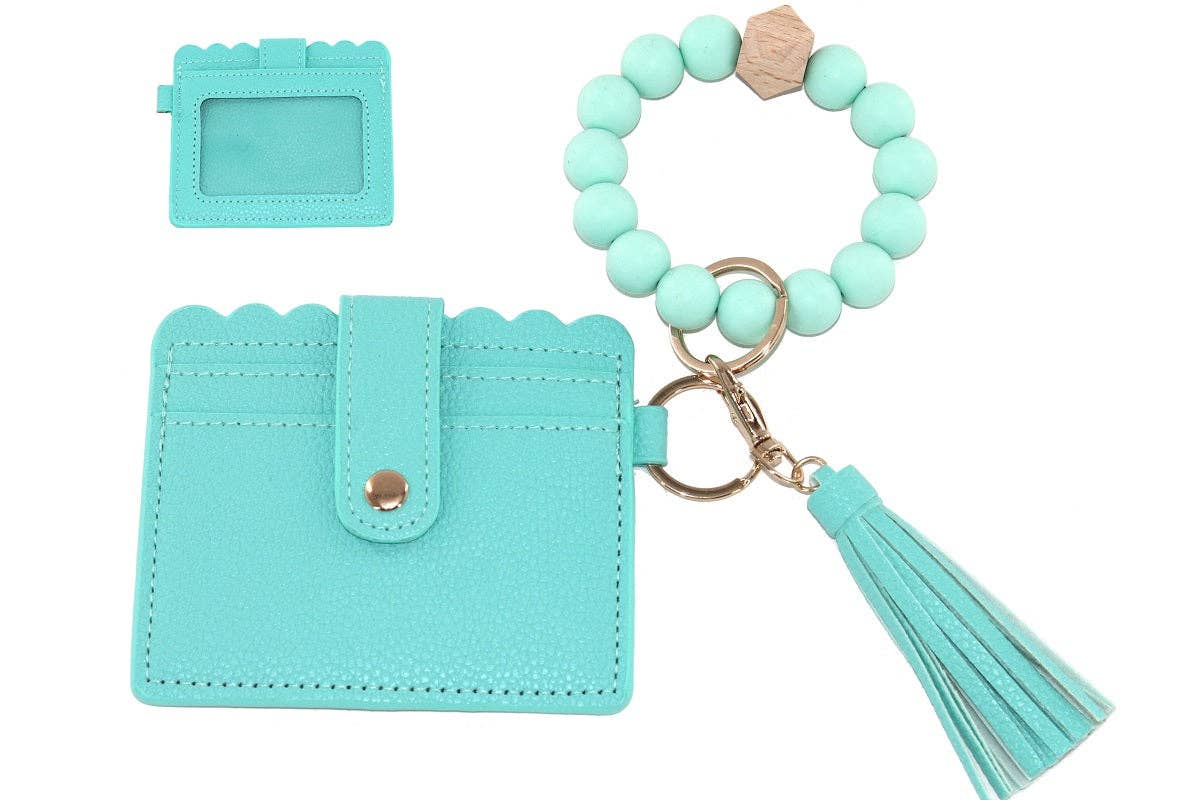BB139X156 Silicone Beaded Stretch Bracelet Wristlet ID Holde