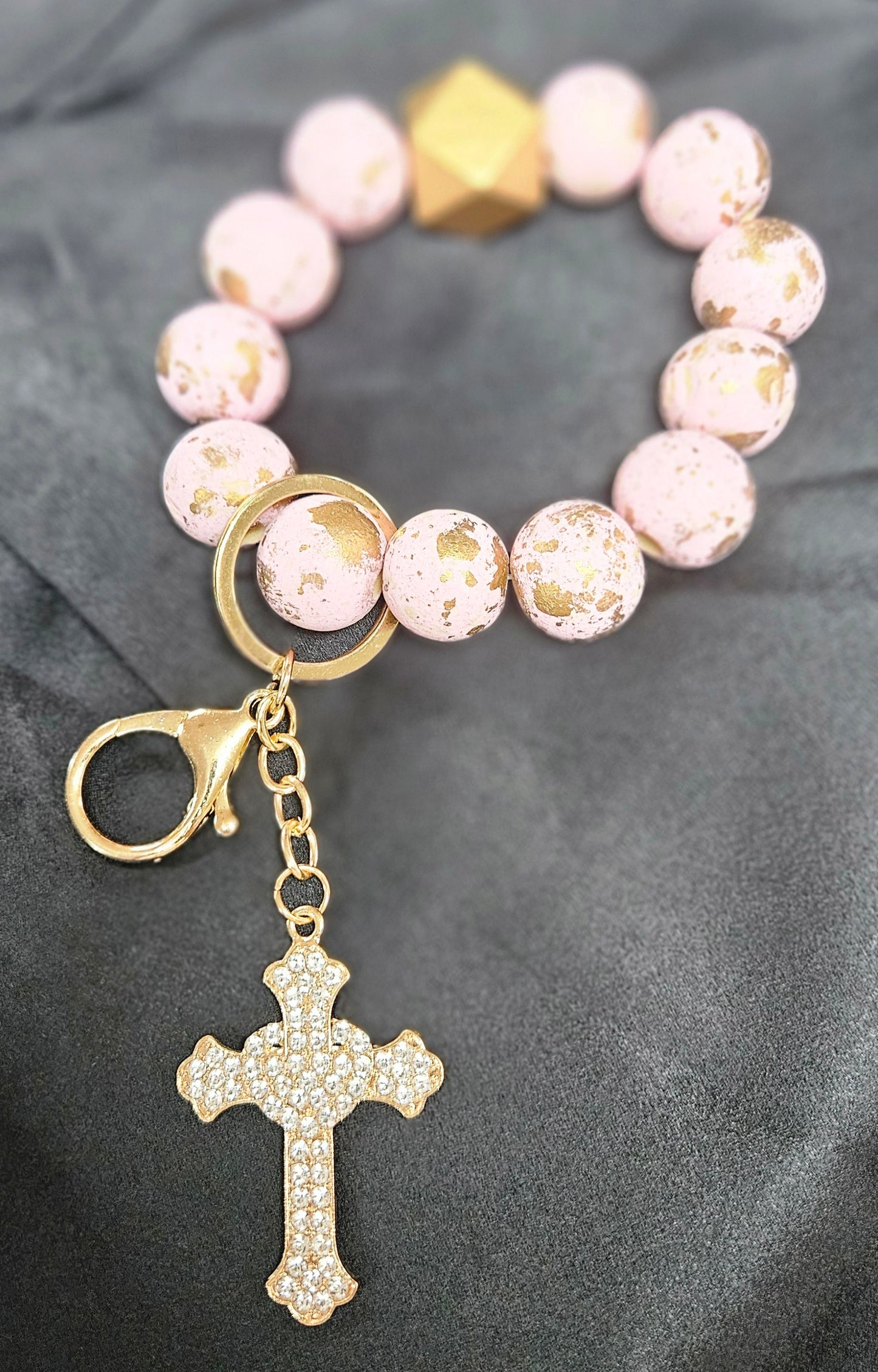 Wood Keychains-handpainted w/cross