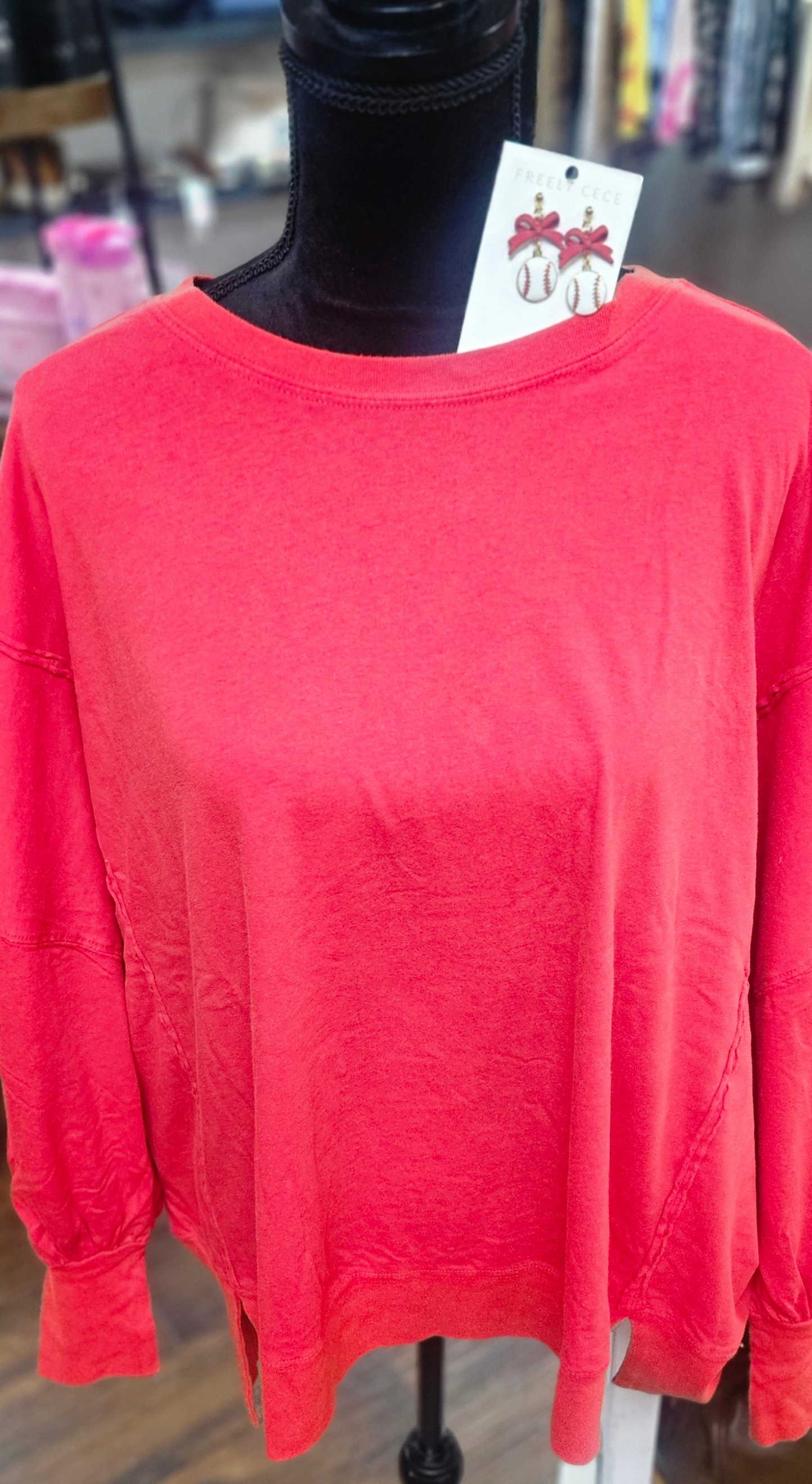 Oversized Seam Detail Long Sleeve Top