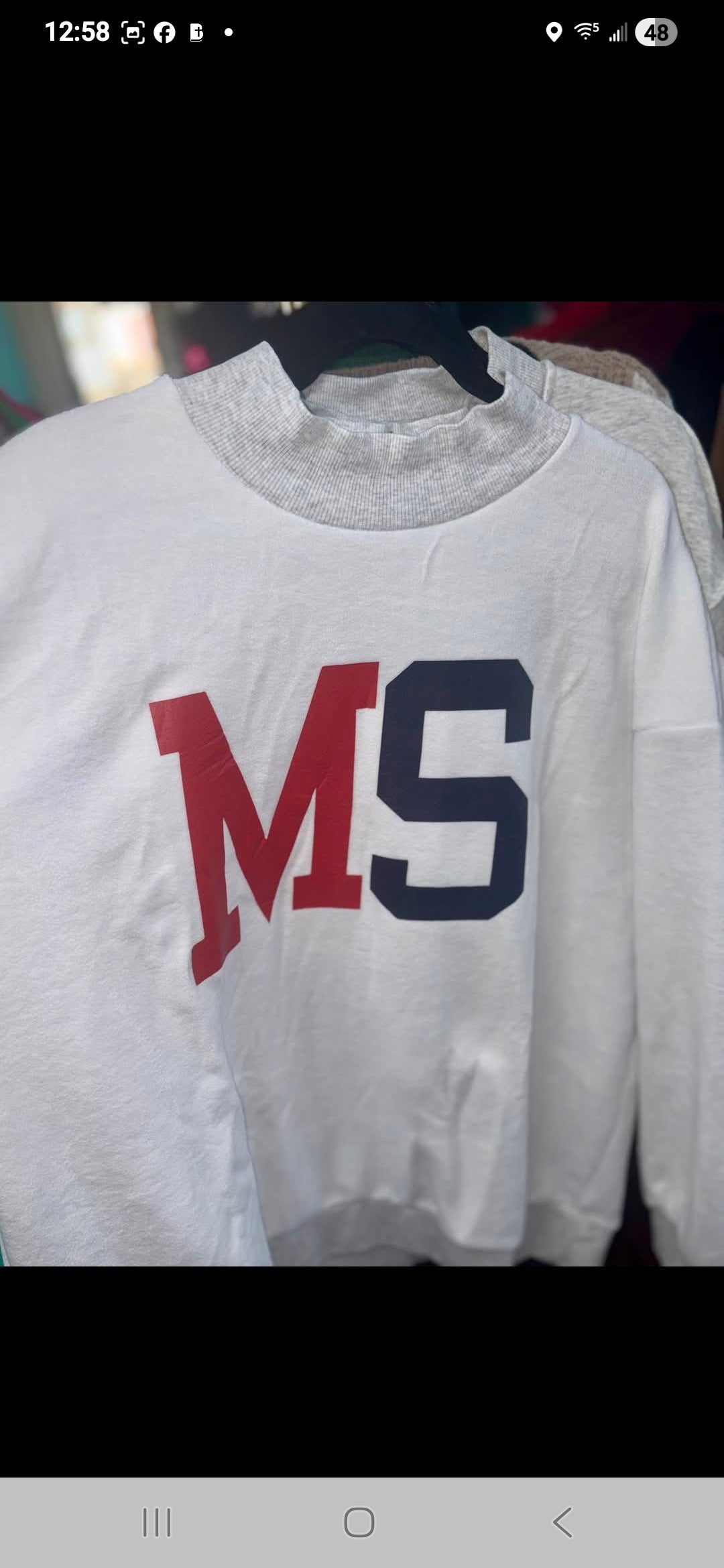 Mississippi Letter Reversible Oversized Mockneck Sweatshirt