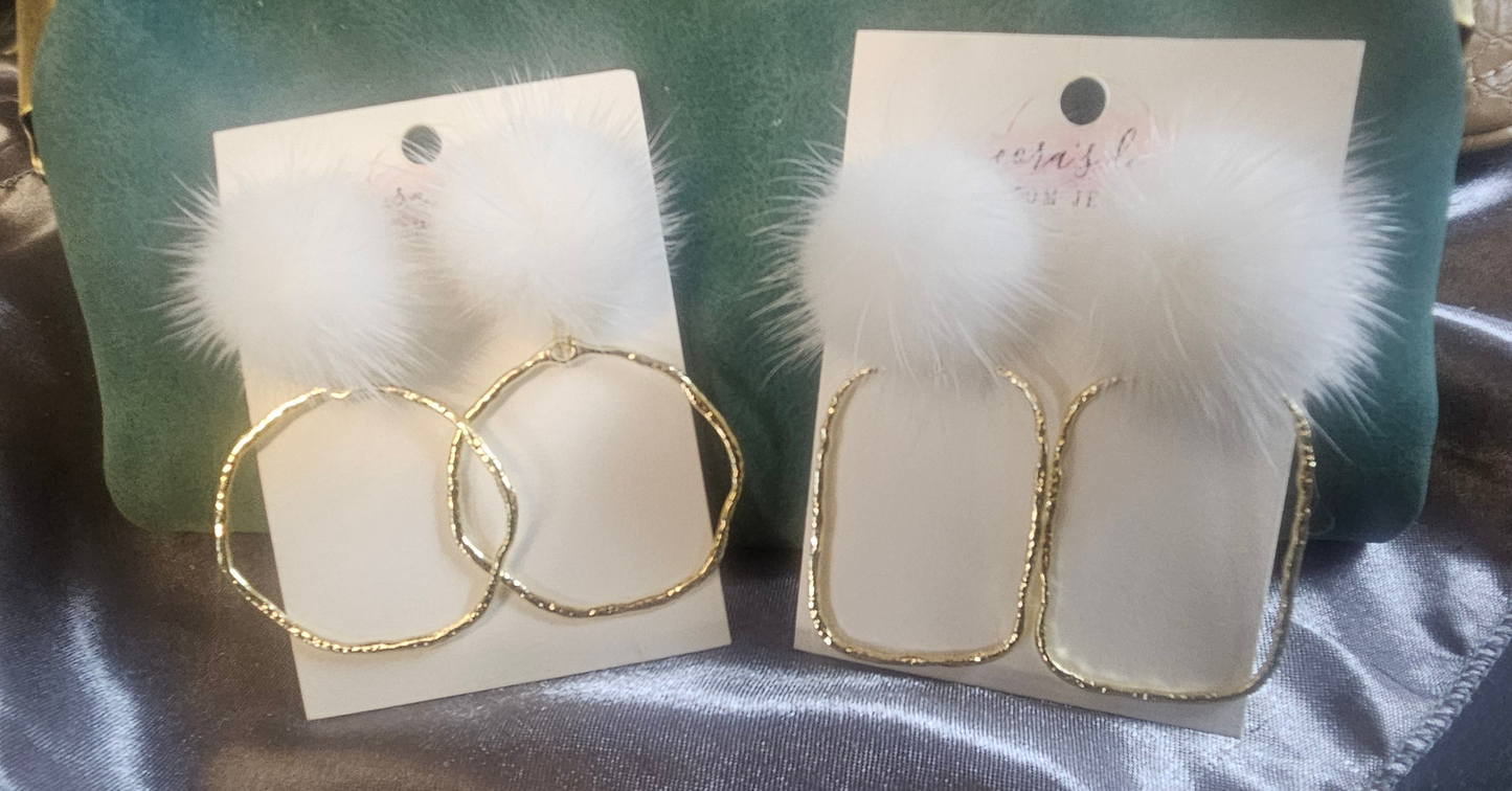 Fur Frame Earrings