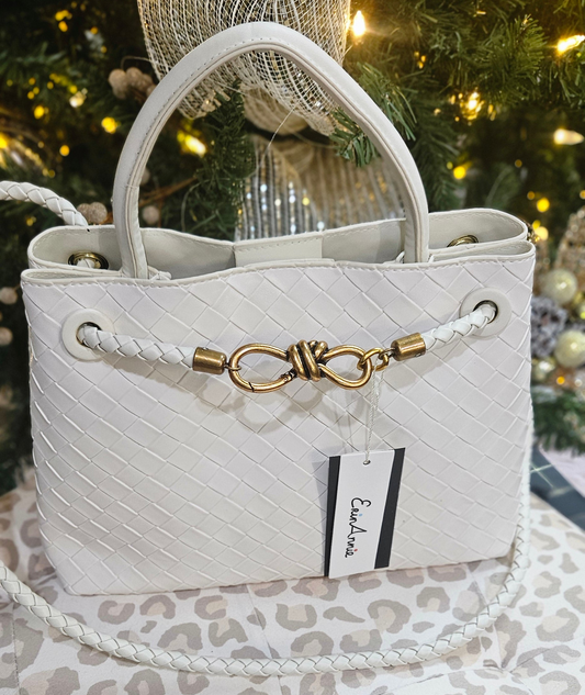 Evie Woven Satchel/Crossbody Bag