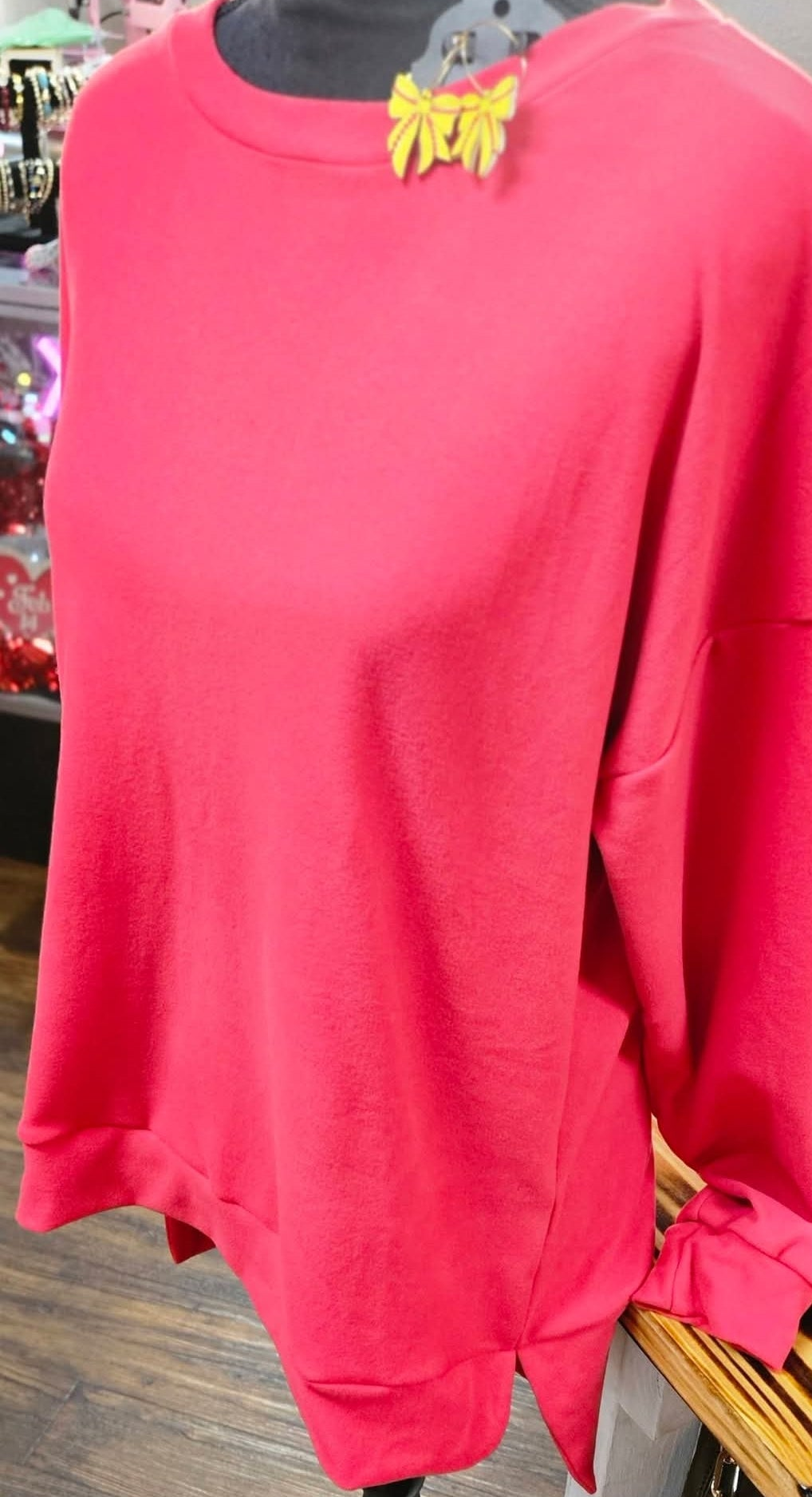 Red Micro Fleece Crewneck