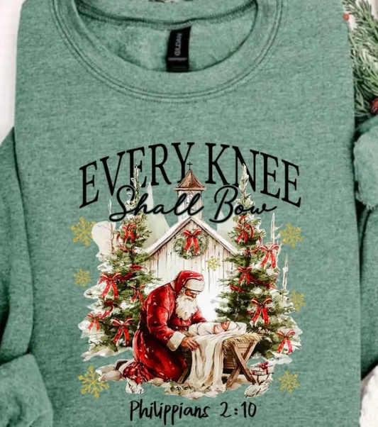 Every Knee Shall Bow Phil. Christmas Sweatshirt
