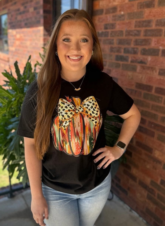 Gold Glitter Pumpkin Tee