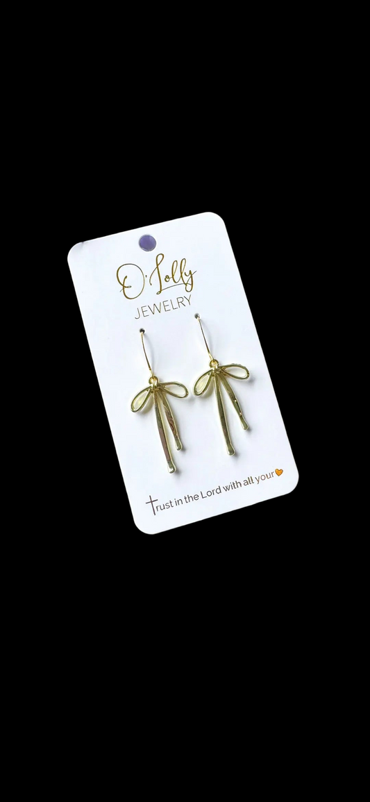 Gold Bow Earrings