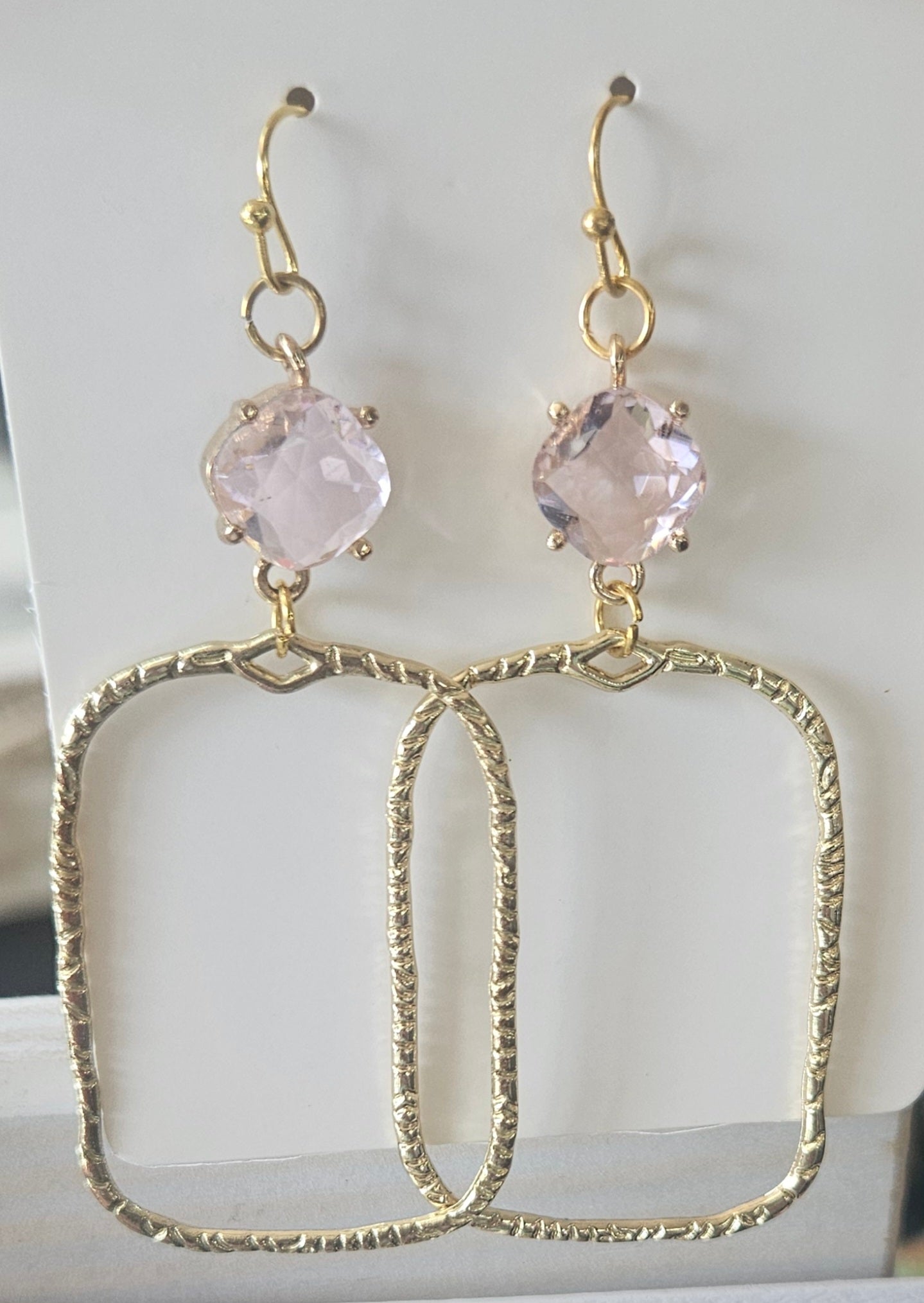 Topaz Stone w/ Textured Gold Dangle
