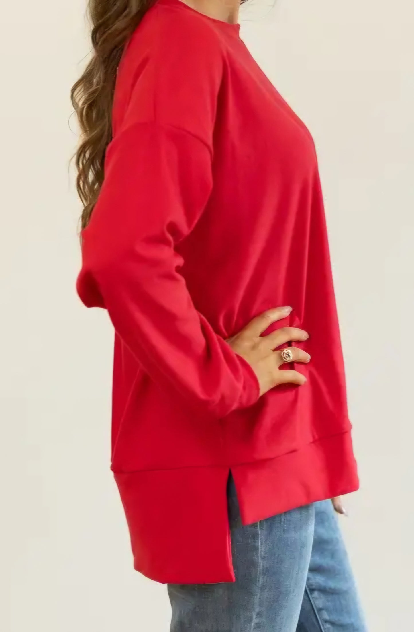 Red Micro Fleece Crewneck