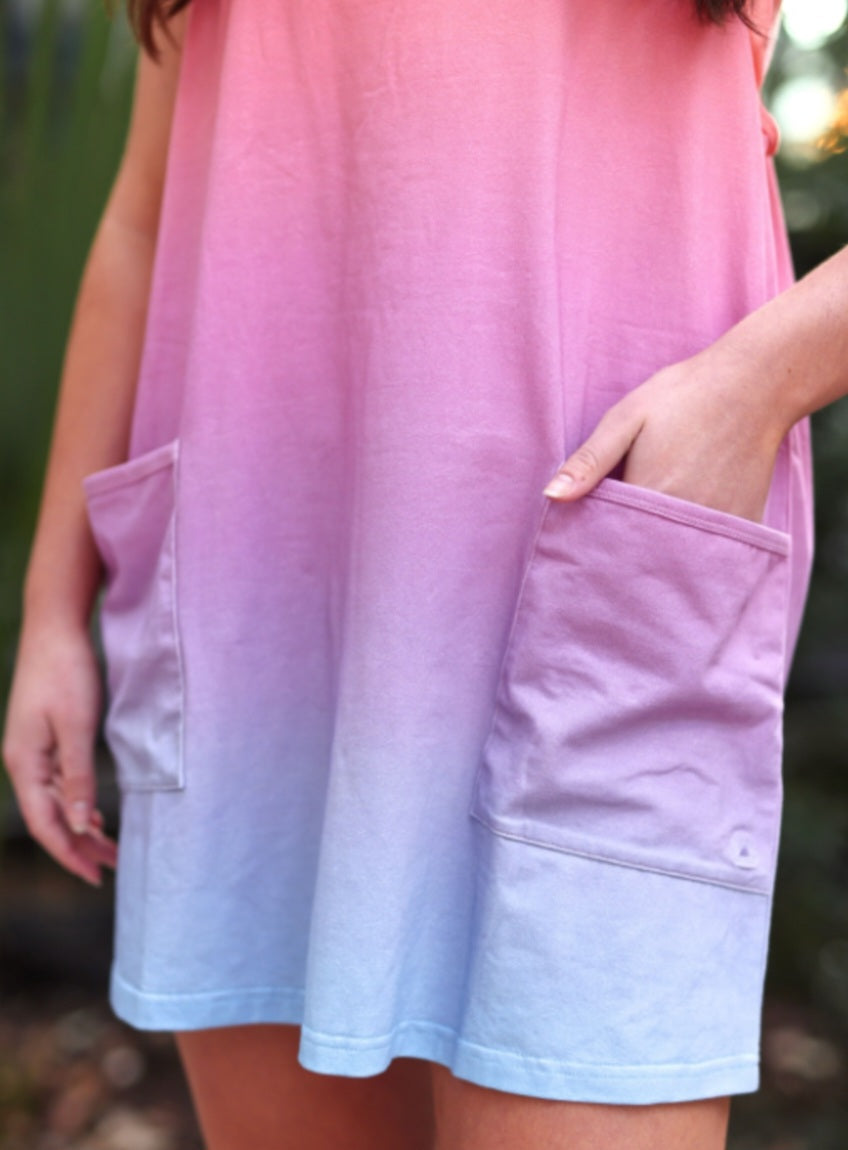 On The Go Shorts Dress- Wildflower (Coral/Lilac/Blue)