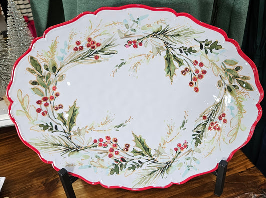 Christmas Melamine Oval Tray