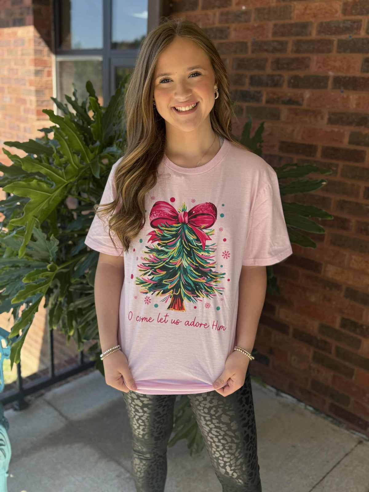 O Come Let Us Adore Him Christmas Tee