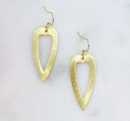 Gold Heart Pendant Earring