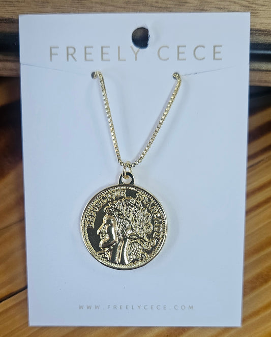 Gold Coin Pendant Necklace