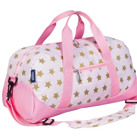 Pink & Gold Stars Overnighter Duffel Bag