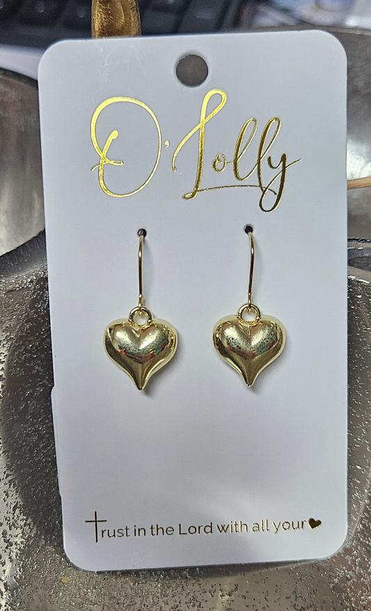 Gold Bubble Heart Earrings