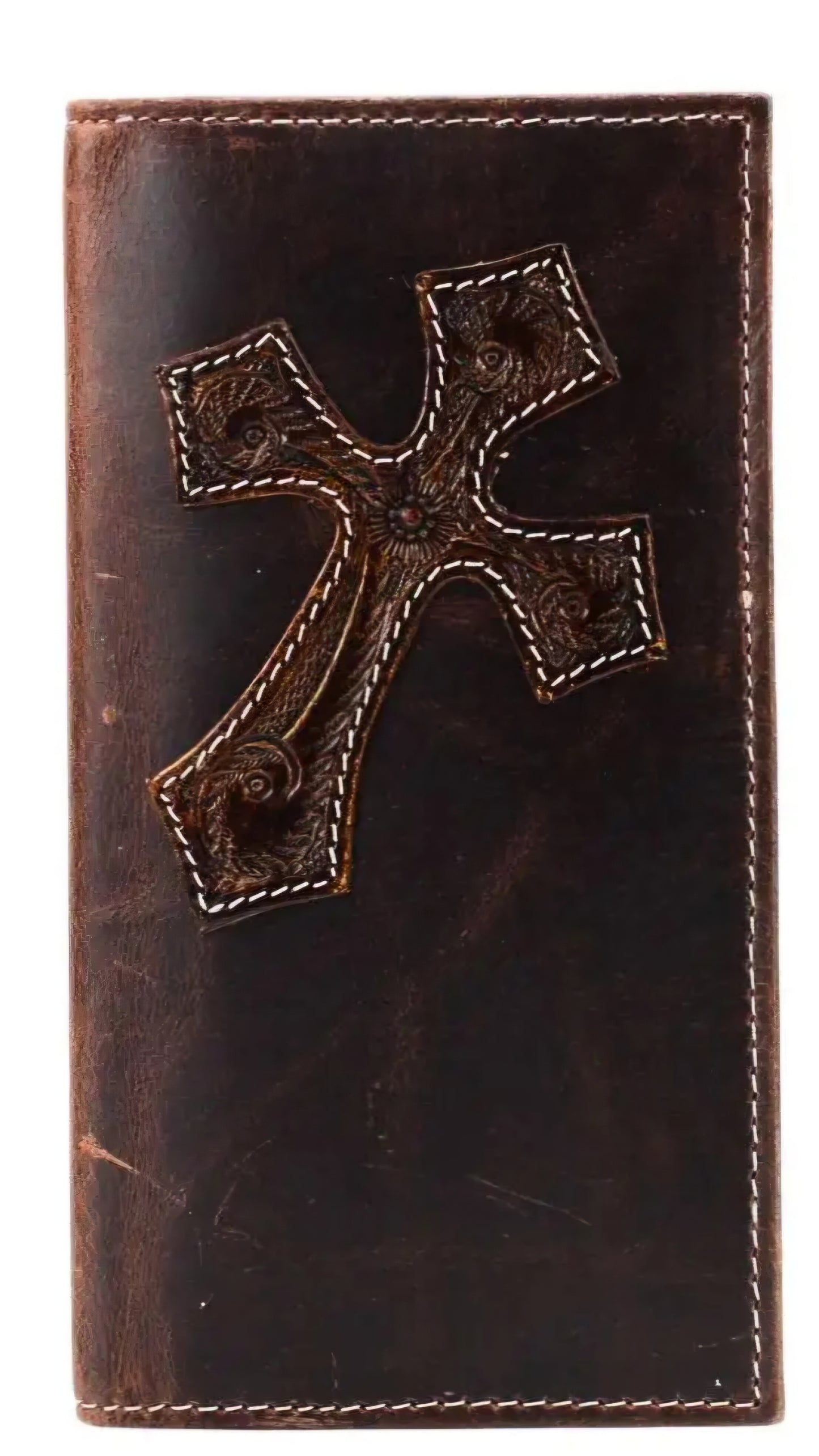 Oil Pull Up Rodeo Wallet with Tooled Cross